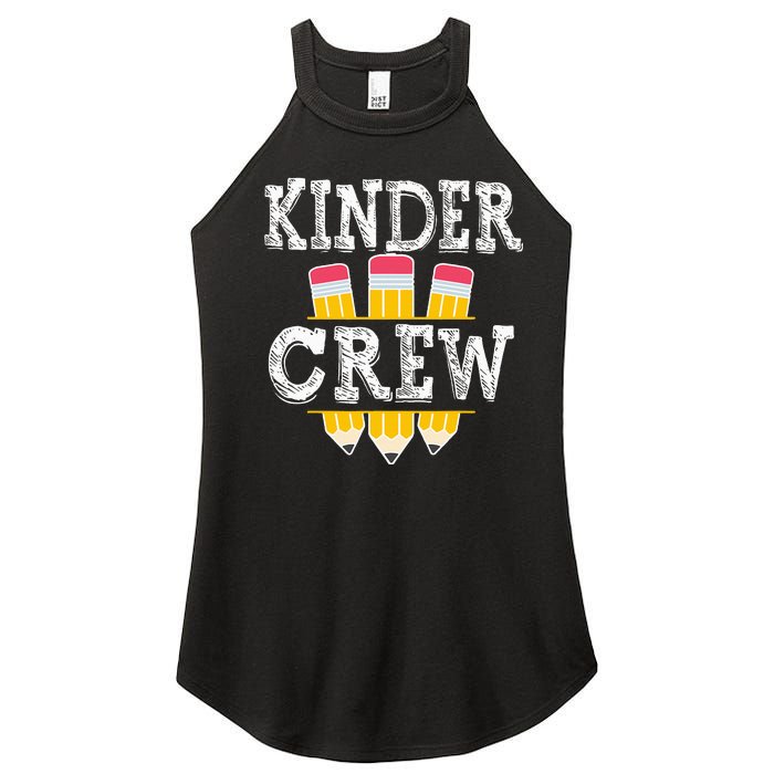 Kinder Crew Fun Kindergarten Squad Teacher 1st Day of School Women's Perfect Tri Rocker Tank