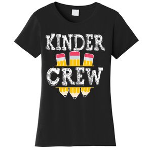 Kinder Crew Fun Kindergarten Squad Teacher 1st Day of School Women's T-Shirt