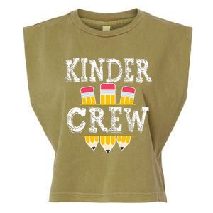 Kinder Crew Fun Kindergarten Squad Teacher 1st Day of School Garment-Dyed Women's Muscle Tee