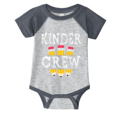 Kinder Crew Fun Kindergarten Squad Teacher 1st Day of School Infant Baby Jersey Bodysuit