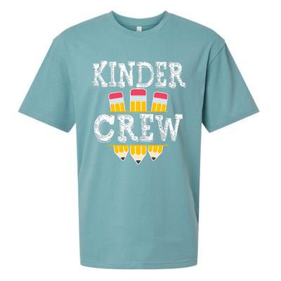 Kinder Crew Fun Kindergarten Squad Teacher 1st Day of School Sueded Cloud Jersey T-Shirt