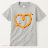 Kansas City Football Team Colors Heart Sports Fan Tall T-Shirt