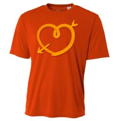 Kansas City Football Team Colors Heart Sports Fan Cooling Performance Crew T-Shirt