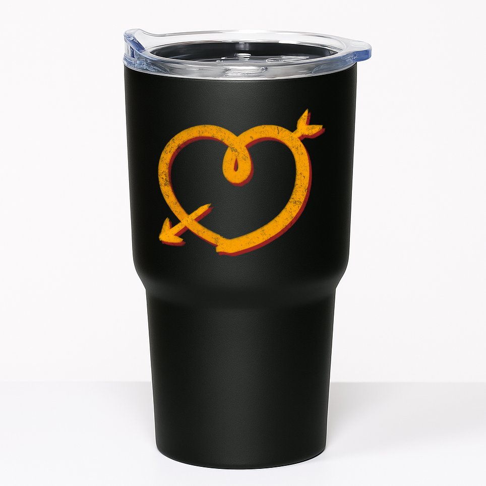 Kansas City Football Team Colors Heart Sports Fan Tumbler