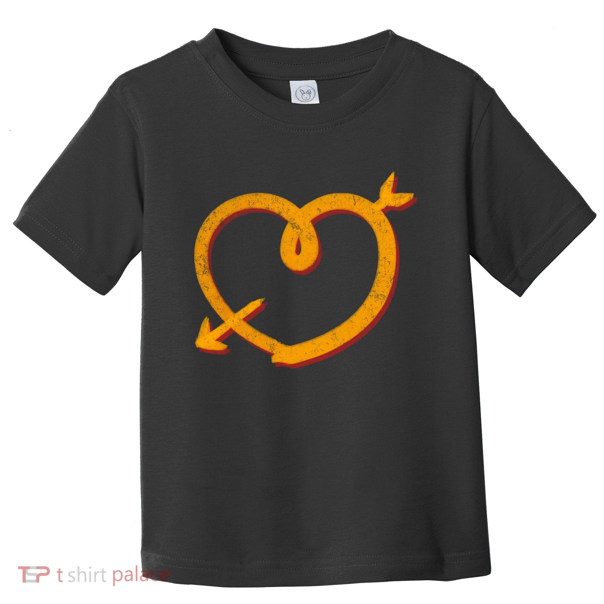 Kansas City Football Team Colors Heart Sports Fan Toddler T-Shirt