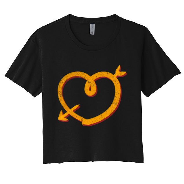 Kansas City Football Team Colors Heart Sports Fan Crop Top