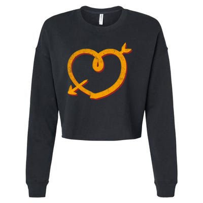 Kansas City Football Team Colors Heart Sports Fan Cropped Pullover Crew