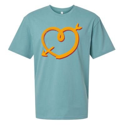 Kansas City Football Team Colors Heart Sports Fan Sueded Cloud Jersey T-Shirt