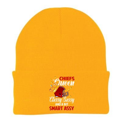 Kansas City Football Queen Classy Sassy And A Bit Smart Assy Knit Cap Winter Beanie