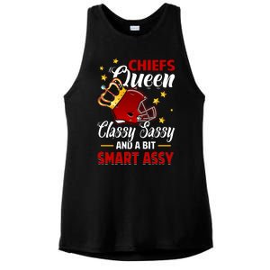 Kansas City Football Queen Classy Sassy And A Bit Smart Assy Ladies PosiCharge Tri-Blend Wicking Tank