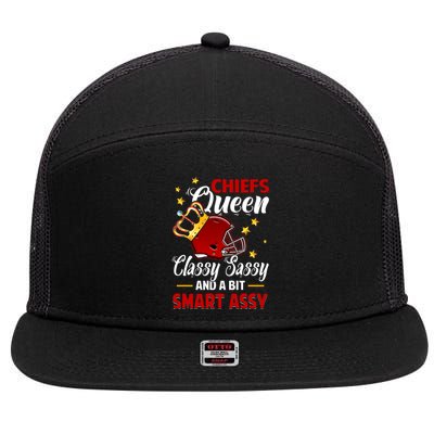 Kansas City Football Queen Classy Sassy And A Bit Smart Assy 7 Panel Mesh Trucker Snapback Hat