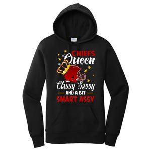 Kansas City Football Queen Classy Sassy And A Bit Smart Assy Women's Pullover Hoodie