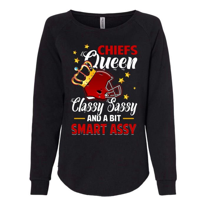 Kansas City Football Queen Classy Sassy And A Bit Smart Assy Womens California Wash Sweatshirt