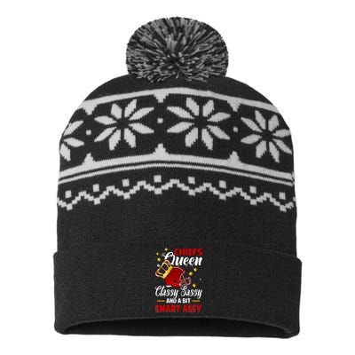 Kansas City Football Queen Classy Sassy And A Bit Smart Assy USA-Made Snowflake Beanie