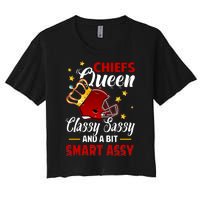 Kansas City Football Queen Classy Sassy And A Bit Smart Assy Women's Crop Top Tee