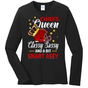 Kansas City Football Queen Classy Sassy And A Bit Smart Assy Ladies Long Sleeve Shirt