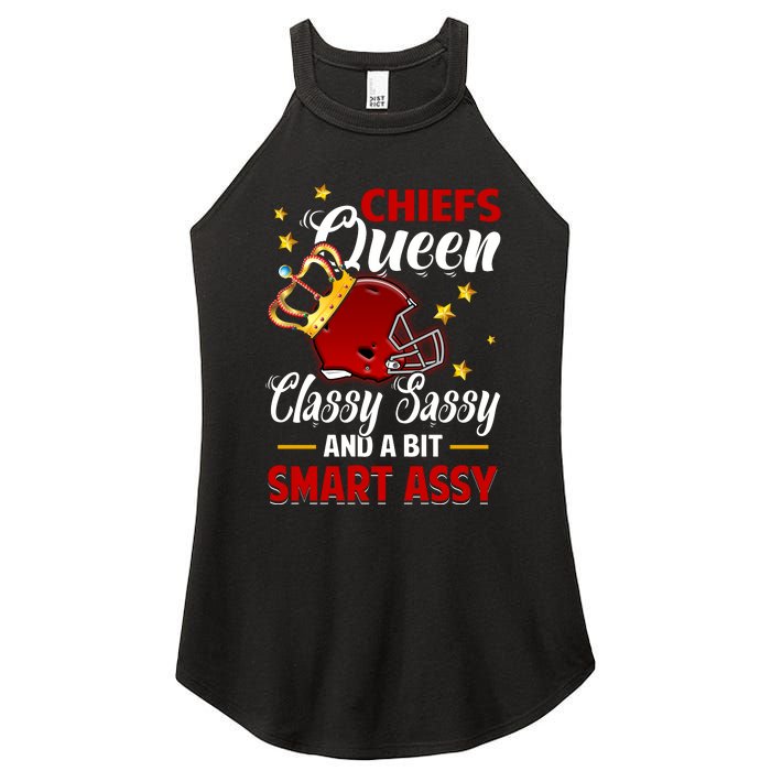 Kansas City Football Queen Classy Sassy And A Bit Smart Assy Women's Perfect Tri Rocker Tank