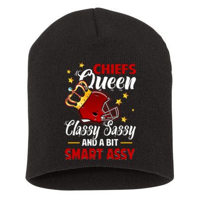 Kansas City Football Queen Classy Sassy And A Bit Smart Assy Short Acrylic Beanie