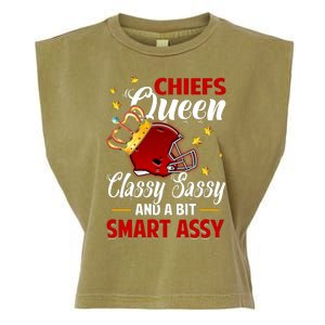 Kansas City Football Queen Classy Sassy And A Bit Smart Assy Garment-Dyed Women's Muscle Tee