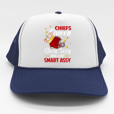 Kansas City Football Queen Classy Sassy And A Bit Smart Assy Trucker Hat