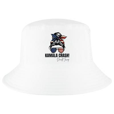 Kamala Crash Funny Trump 2024 Quotes Messy Bun Us Flag Cool Comfort Performance Bucket Hat