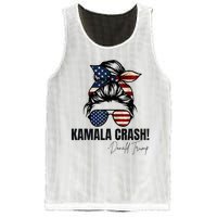 Kamala Crash Funny Trump 2024 Quotes Messy Bun Us Flag Mesh Reversible Basketball Jersey Tank