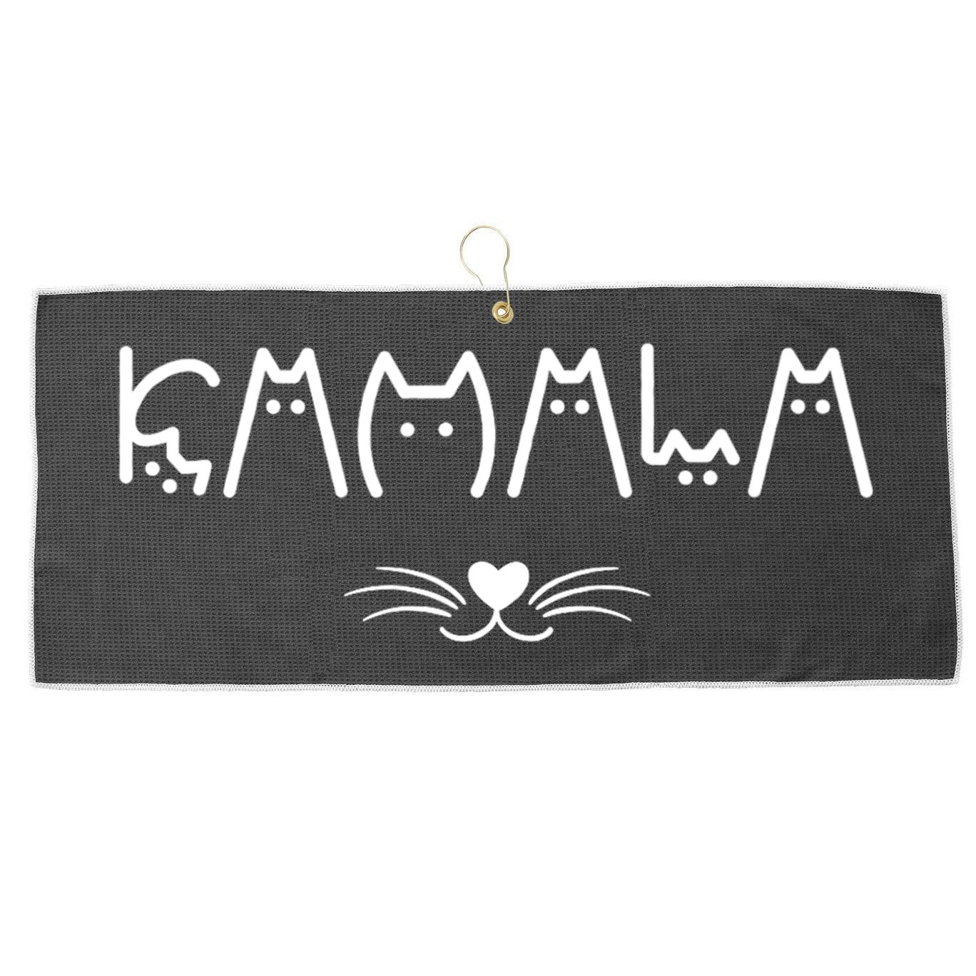 Kamala Cat For Harris 2024 Large Microfiber Waffle Golf Towel