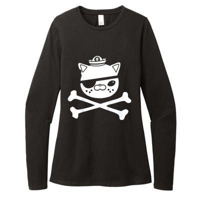 Kwazii Cute Funny Pirate Cat Womens CVC Long Sleeve Shirt