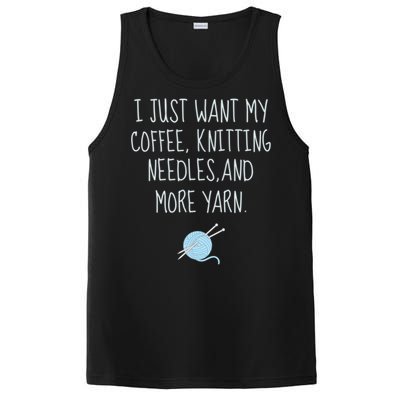 Knitting Coffee Funny Grandma Mom Crocheting Yarn Lover Gift Cute Gift PosiCharge Competitor Tank