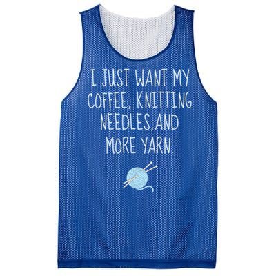 Knitting Coffee Funny Grandma Mom Crocheting Yarn Lover Gift Cute Gift Mesh Reversible Basketball Jersey Tank