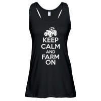 Keep Calm And Farm On Ladies Essential Flowy Tank
