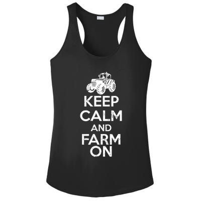 Keep Calm And Farm On Ladies PosiCharge Competitor Racerback Tank