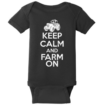 Keep Calm And Farm On Baby Bodysuit