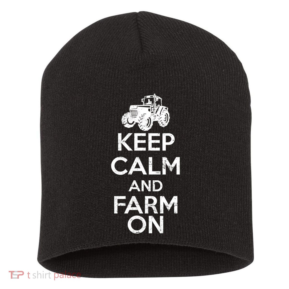 Keep Calm And Farm On Short Acrylic Beanie