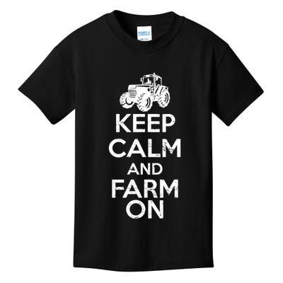 Keep Calm And Farm On Kids T-Shirt