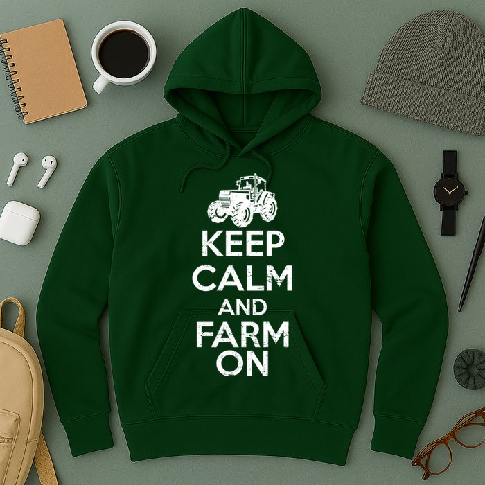Keep Calm And Farm On Hoodie