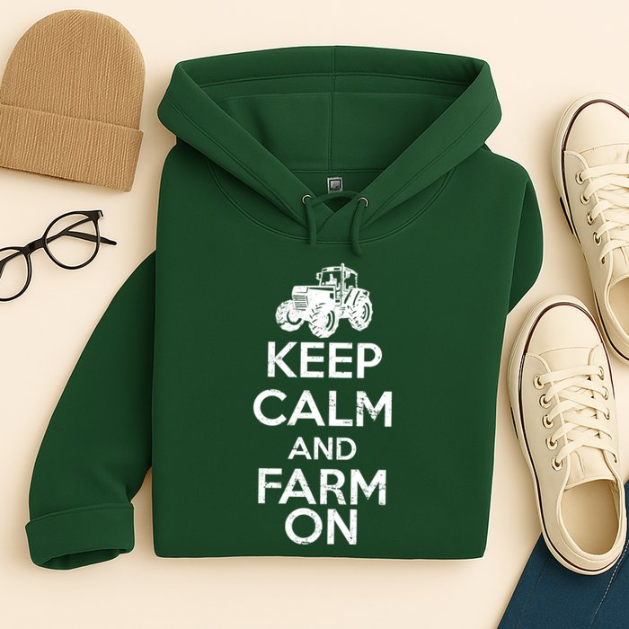 Keep Calm And Farm On Hoodie