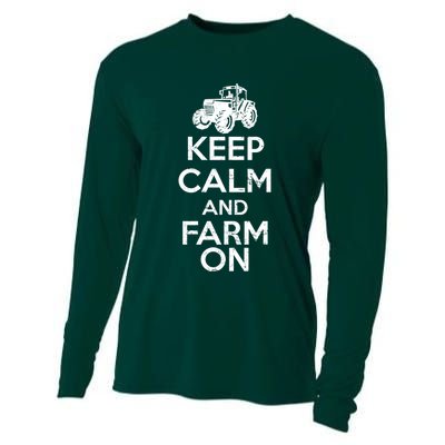 Keep Calm And Farm On Cooling Performance Long Sleeve Crew