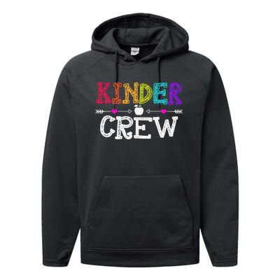 Kinder Crew Funny Kindergarten Teacher Last Day Of School Performance Fleece Hoodie