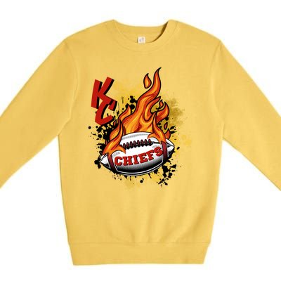 Kansas City Football Chiefs Final On Fire Premium Crewneck Sweatshirt