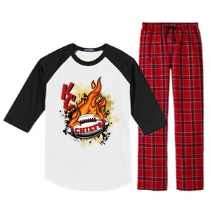 Kansas City Football Chiefs Final On Fire Raglan Sleeve Pajama Set