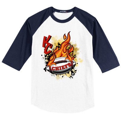 Kansas City Football Chiefs Final On Fire Baseball Sleeve Shirt