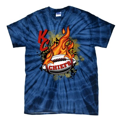 Kansas City Football Chiefs Final On Fire Tie-Dye T-Shirt