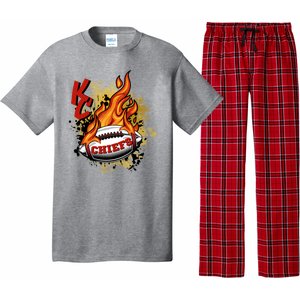 Kansas City Football Chiefs Final On Fire Pajama Set