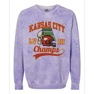 Kansas City Football Champions 2024 Colorblast Crewneck Sweatshirt