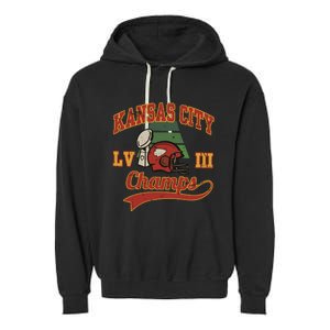 Kansas City Football Champions 2024 Garment-Dyed Fleece Hoodie