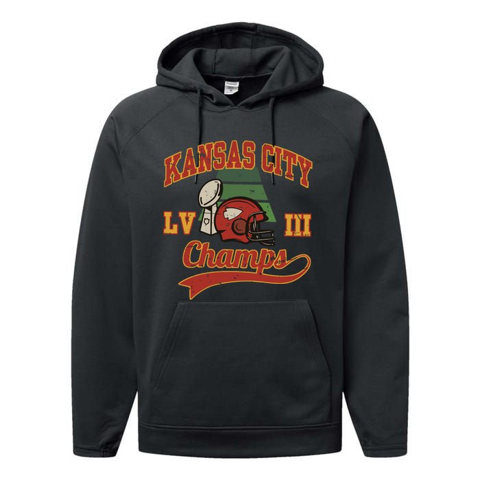 Kansas City Football Champions 2024 Performance Fleece Hoodie