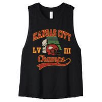 Kansas City Football Champions 2024 Women's Racerback Cropped Tank