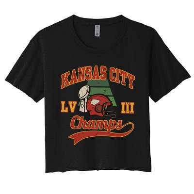 Kansas City Football Champions 2024 Women's Crop Top Tee