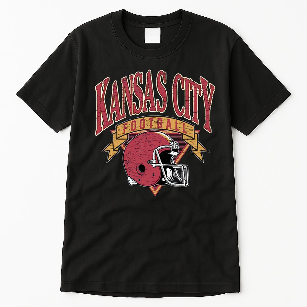 Kansas City Football Helmet Retro Game Day Kansas City Football Team Tall T-Shirt